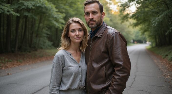 Een man en vrouw in een rustige parkeerplaats in gesprek