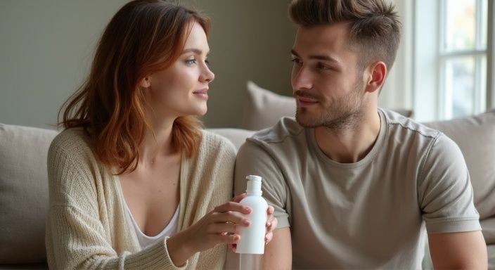 Een vrouw en man hebben een intiem gesprek op een bank. Een vrouw en man hebben een intiem gesprek op een bank