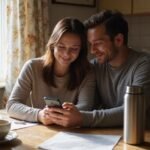 Ontdek de Ultieme Neukchat Ervaring - Directe Contacten, Discreet en Veilig Een man en vrouw delen enthousiasme aan een versleten keukentafel