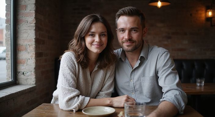 Een man en vrouw genieten van neuken in Antwerpen in een restaurant