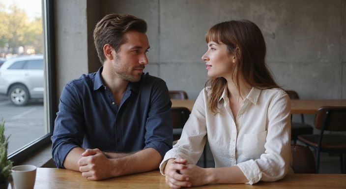 Een man en vrouw plannen samen neuken in Vlaams Brabant in een café.