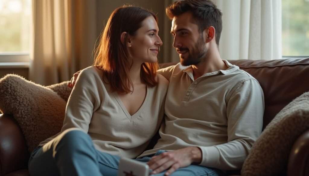 man en vrouw zitten op een bank