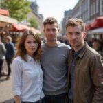 Sex Arnhem: Vind spannende dates, clubs en erotische advertenties in jouw regio Drie vrienden in een levendige markt in Arnhem, genietend van het moment