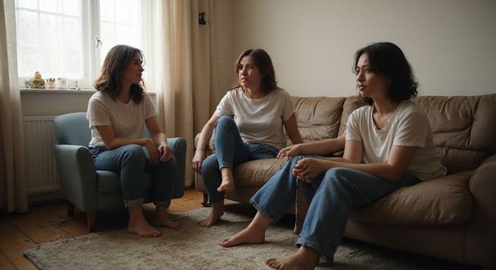 Een intieme bijeenkomst van vrouwen in een gezellige woonkamer. Een intieme bijeenkomst van vrouwen in een gezellige woonkamer.